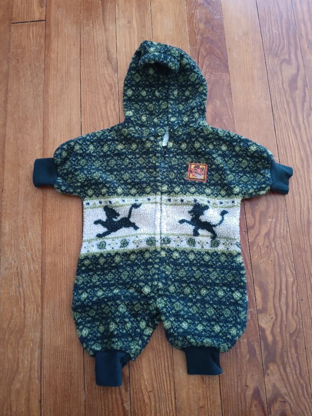 Vtg Disney Lion King One Piece Pajamas Jumpsuit Simba 90s Fleece 3 mos